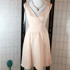 Piazza Roma dusty pink linen dress